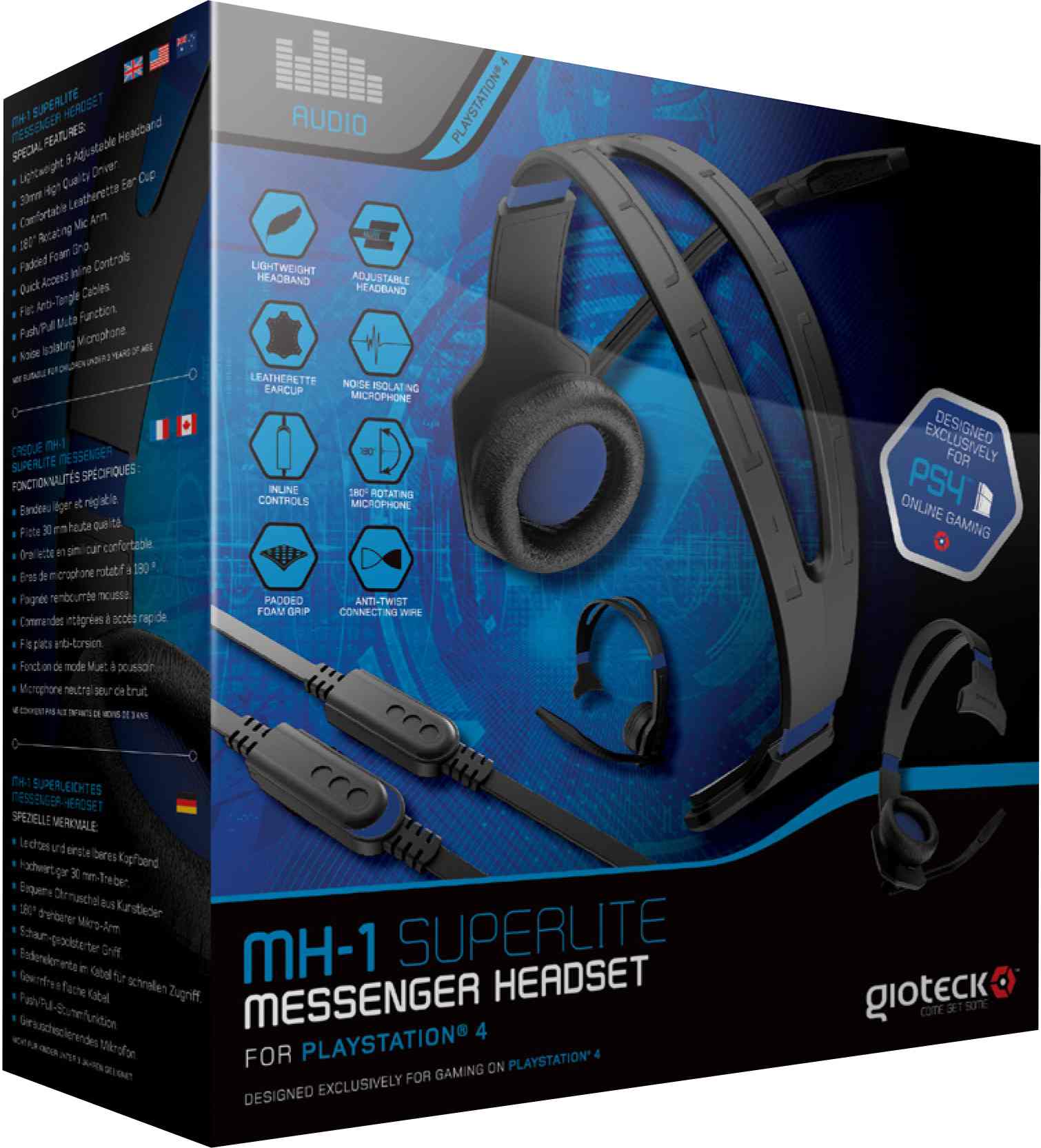 Headset Wired Chat Mh 1 Gioteck Ps4